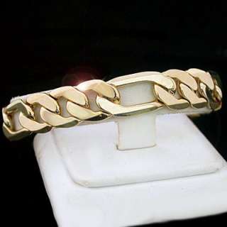 12mm FIGARO Link 24kt Yellow GOLD Layered Solid 9 Bracelet + LIFE 