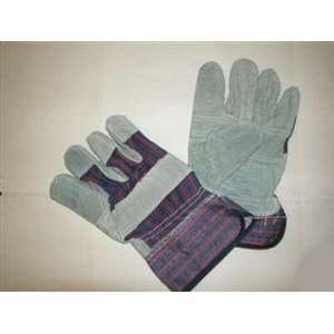  (12) PAIR ECONOMY DOUBLE PALM LEATHER WORK GLOVES 