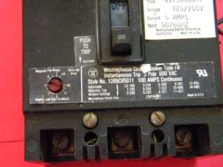 Westinghouse 1265C95G11 Circuit Breaker Type FB  