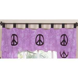 Peace Sign Purple Window Valance