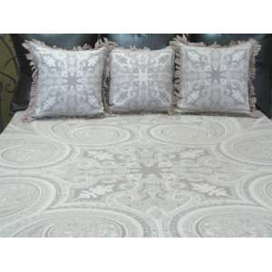Luxurious Merino Wool Kalam Paisley Bedspread Bedcover Coverlet 86 