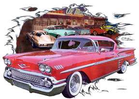 You are bidding on 1 1958 Red Chevy Impala Custom Hot Rod Diner T 
