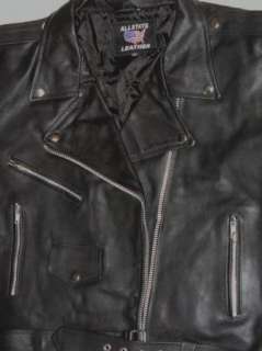 AL2101 Black Ladies Leather Classic Motorcycle Biker Jacket  
