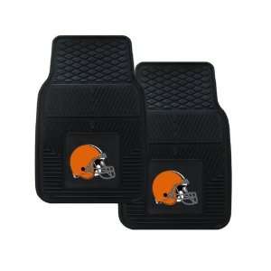   of 2 NFL Universal Fit Front All Weather Floor Mats   Cleveland Browns