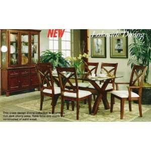  All new item 7 pc Lakeside dining table set with bevelled glass 