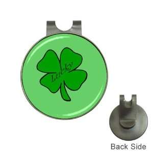  Lucky Clover Shamrock Hatclip and 1 Ballmarker Sports 