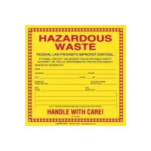   Waste Label, Stock Paper, 6 x 6, Pack of 100