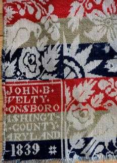 for the original early floral woven coverlet shown from John B. Welty 