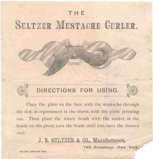 mustache Curler by Sultzer Advertisement   A Mans Pride 