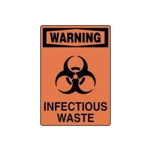  WARNING INFECTIOUS WASTE (W/GRAPHIC) 10 x 7 Adhesive 