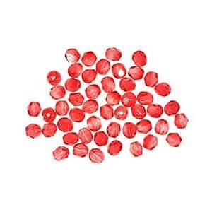  Czech Fire Polished Glass Coated Hot Cranberry Round 4mm 