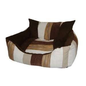   Best Pet Supplies VB468 BW Oval Dog Bed in Brown Stripes