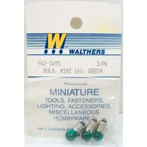  Walthers 942 3495 Bulb Mini 16Volt Green (3)