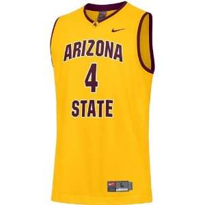   State Sun Devils #4 Gold Replica Basketball Jersey