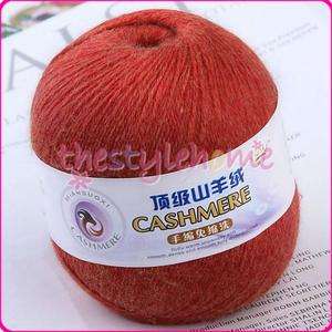 Skein Cashmere Wool Yarn Knitting Weaving   Orangered  
