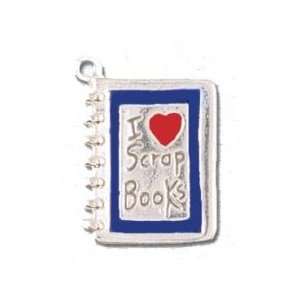    Solid Sterling Silver I Love Scrap Books Charm Jewelry