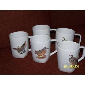 WINFIELD Hand Crafted China Cups(TRUE PORCELAIN) Bird Decals(QTY 5 or 
