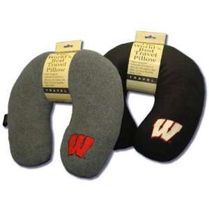  Wisconsin Badgers Charcoal Travel Pillow Sports 