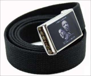 Barack Obama / Dr. King Jr. Canvas web Belt & Buckle  