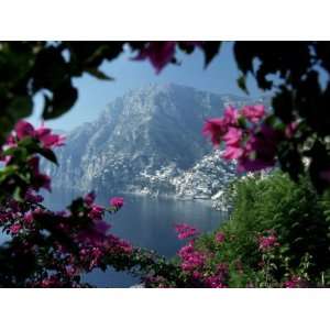  Positano and the Amalfi Coast through Bougainvilla Flowers 