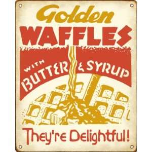  Golden Waffles   Retro Waffle House Sign
