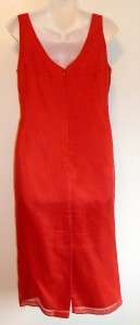 LAURA ASHLEY 100% SILK LONG SHEATH TANK RED DRESS SZ 6  