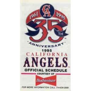  1995 California Angels Pocket Schedule Courtesy of 