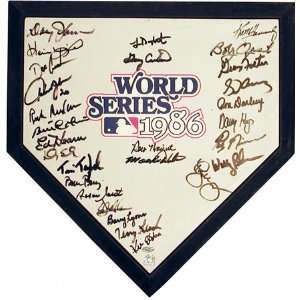 1986 New York Mets Team Autographed Commemorative Home Plate  