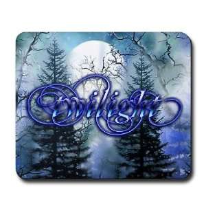  Moonlight Twilight Forest Twilight Mousepad by  