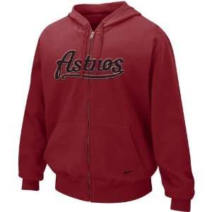  Nike Houston Astros Red Tackle Twill Full Zip Hoody 