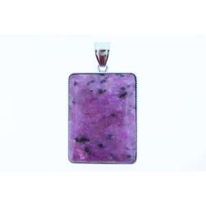    Purple Quartz (Dyed) Rectangle Inlay Silver Plated Base Metal 