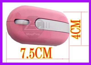 Mini 2.4GHz USB Wireless PC Laptop Optical Mouse Mice Pink  