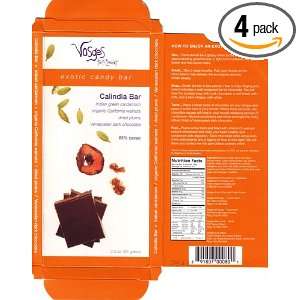 Vosges Calindia Chocolate Bar, 3 Ounce Bars (Pack of 4)  