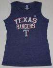   rangers distressed team name and logo womens tank top navy blue size