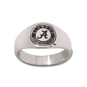  Alabama Crimson Tide UA NCAA Sterling Silver Logo Gents Enamel Band 