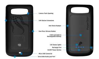 PowerSkin Protective Case with Built in Battery for HTC Desire HD/Inspire 4G   Black