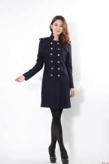 Formal Double Breasted Woolen Warm Winter Coat Luxury Long Outerwear 