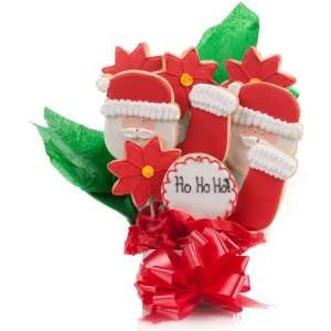  HoHoHo Jolly Santa Cookie Bouquet   9 Pc 