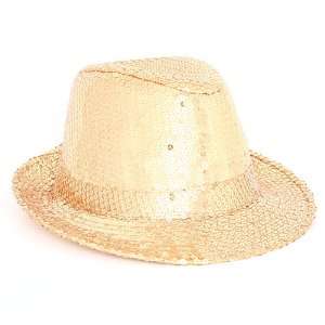  Gold Sequin Fedora Hat 