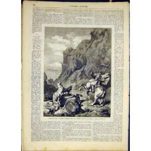 Arabs Lion Attack Fromentin French Print 1868