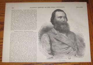 Confederate General James Longstreet 1866 Portrait  