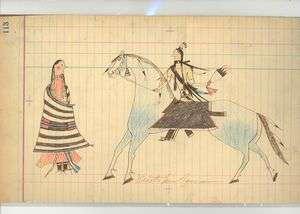 RARE Vintage PLAINS LEDGER ART Native American Indian Plate 18 CHASING 
