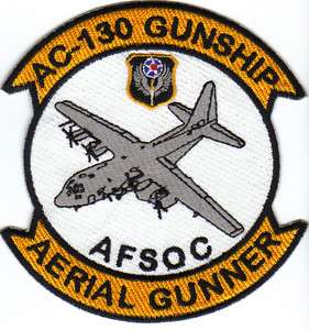 USAF PATCH, AC 13O GUNSHIP AERIAL GUNNER Y  