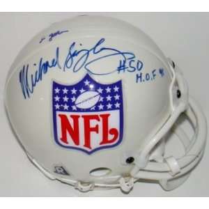 Signed Mike Singletary Mini Helmet   HOF 98 WCA   Autographed NFL Mini 