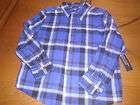 NWT Boys Abercrombie & Fitch Blue Plaid Flannel Shirt XL  