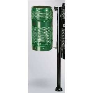 Howard Towne 10 gallon Perforated Steel Pole/Wall Mount Black Waste 