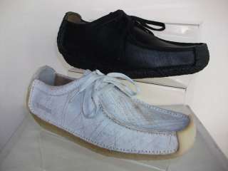 Ladies Clarks Shoes Wallabees Lace Up Distressed Lthr  