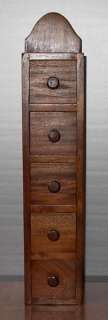 Spice Chest or Wall Box w/5 Drawers APOTHECARY WOOD  