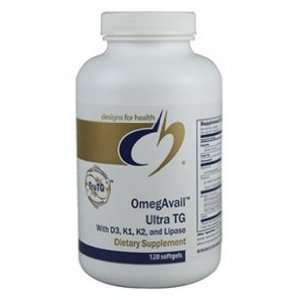  OmegaAvail Ultra TG with D3 K1 K2 and Lipase 120 Softgels 