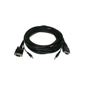  50ft VGA + 3.5mm Stereo Male to Male Monitor Cable 